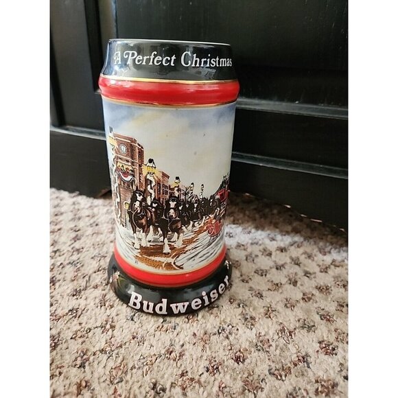 Anheuser Busch Budweiser Collector Series 1992 Clydesdales Christmas Stein - Picture 1 of 7